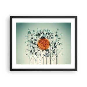 Poster in black frame - Japanese Sun - 50x40 cm