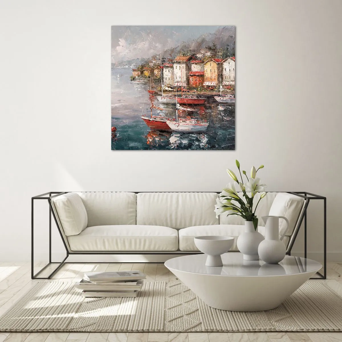 Glass picture - Romantic Marina - 50x50 cm