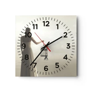 Wall clock - Clock on glass - Be Free - 40x40 cm