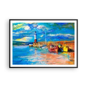 Poster in black frame - Afternoon in a Rainbow Bay - 100x70 cm