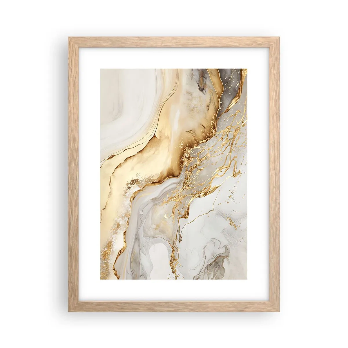 Poster in light oak frame - Abstract: Beauty and Good - 30x40 cm