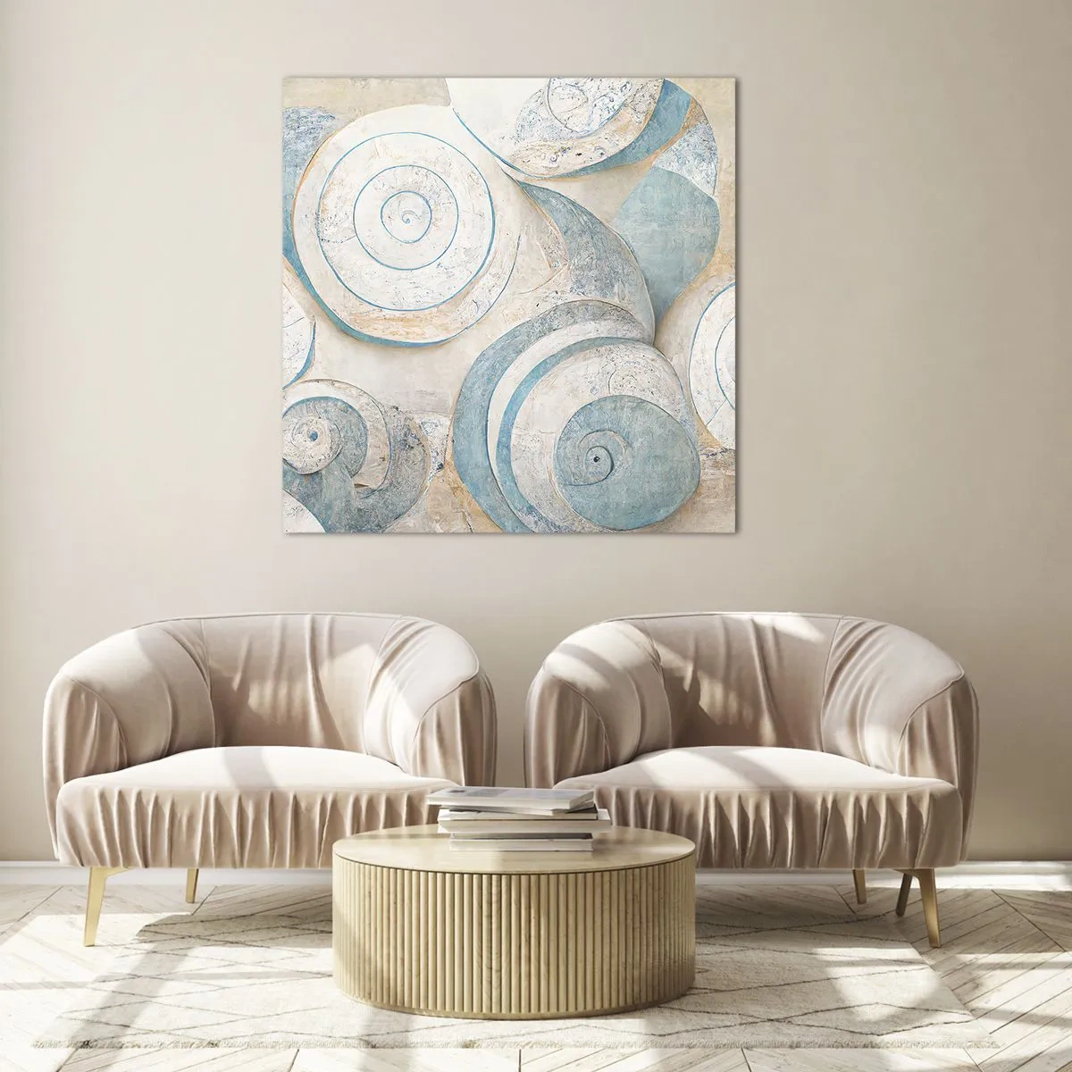 Glass picture - What Does a Shell Hide? - 60x60 cm