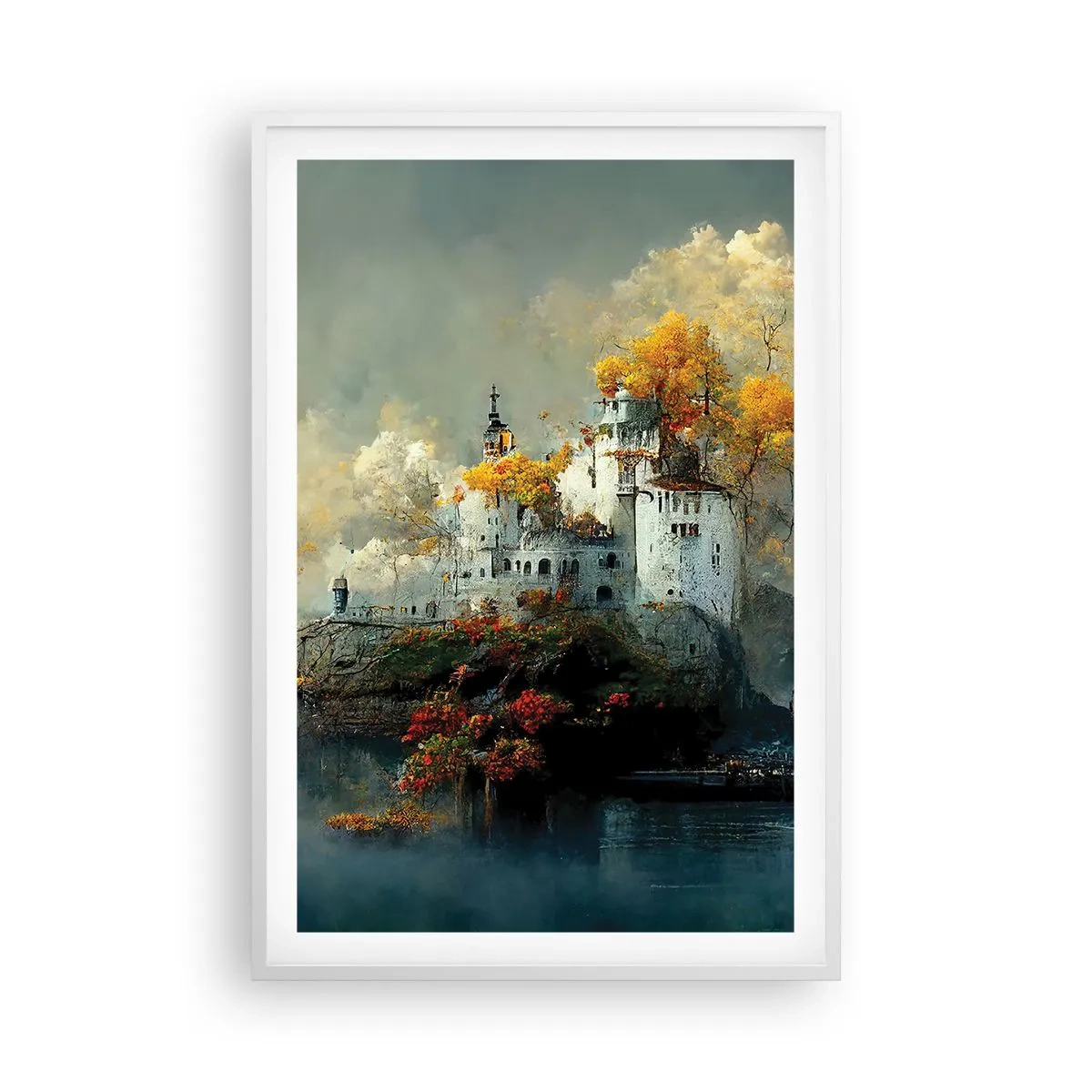 Poster in white frmae - Beginning of a Romantic Tale - 61x91 cm