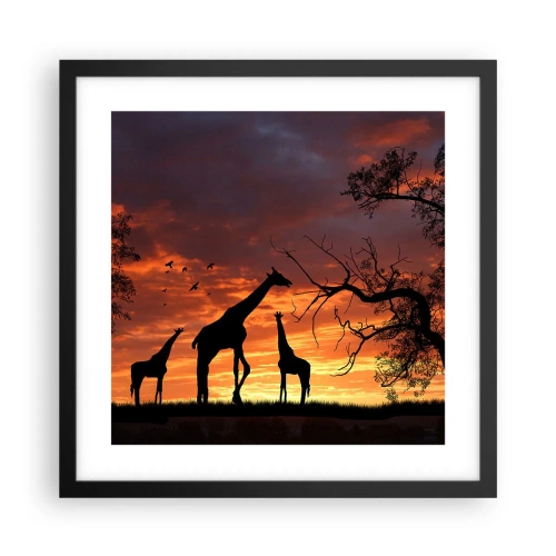 Poster in black frame - Small Dinner among Close Ones - 40x40 cm