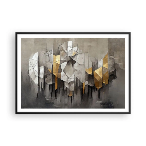 Poster in black frame - Composition of Ice and Light - 100x70 cm
