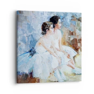 Canvas picture - Young Swans Resting - 40x40 cm