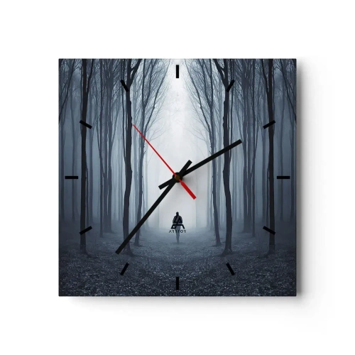 Wall clock - Clock on glass - And Everything is Straight and Bright - 40x40 cm
