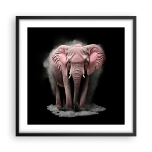 Poster in black frame - Don't Think About a Pink Elephant! - 50x50 cm