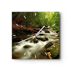 Wall clock - Clock on glass - Like Live Wire - 40x40 cm