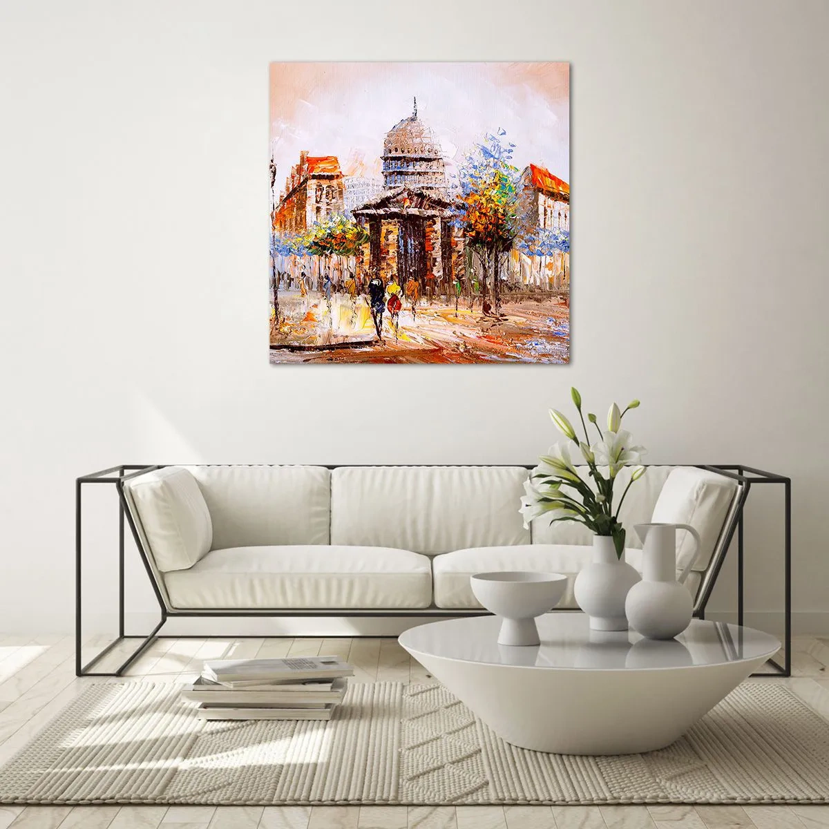 Glass picture - Parisian Walk - 70x70 cm