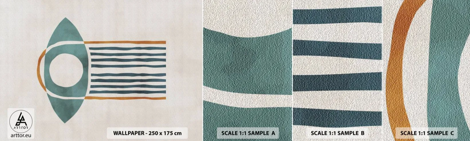 Photo Wallpaper Sample Standard Eco - Signs and Rituals - Boho, Eye, Minimalism - 100x30 cm