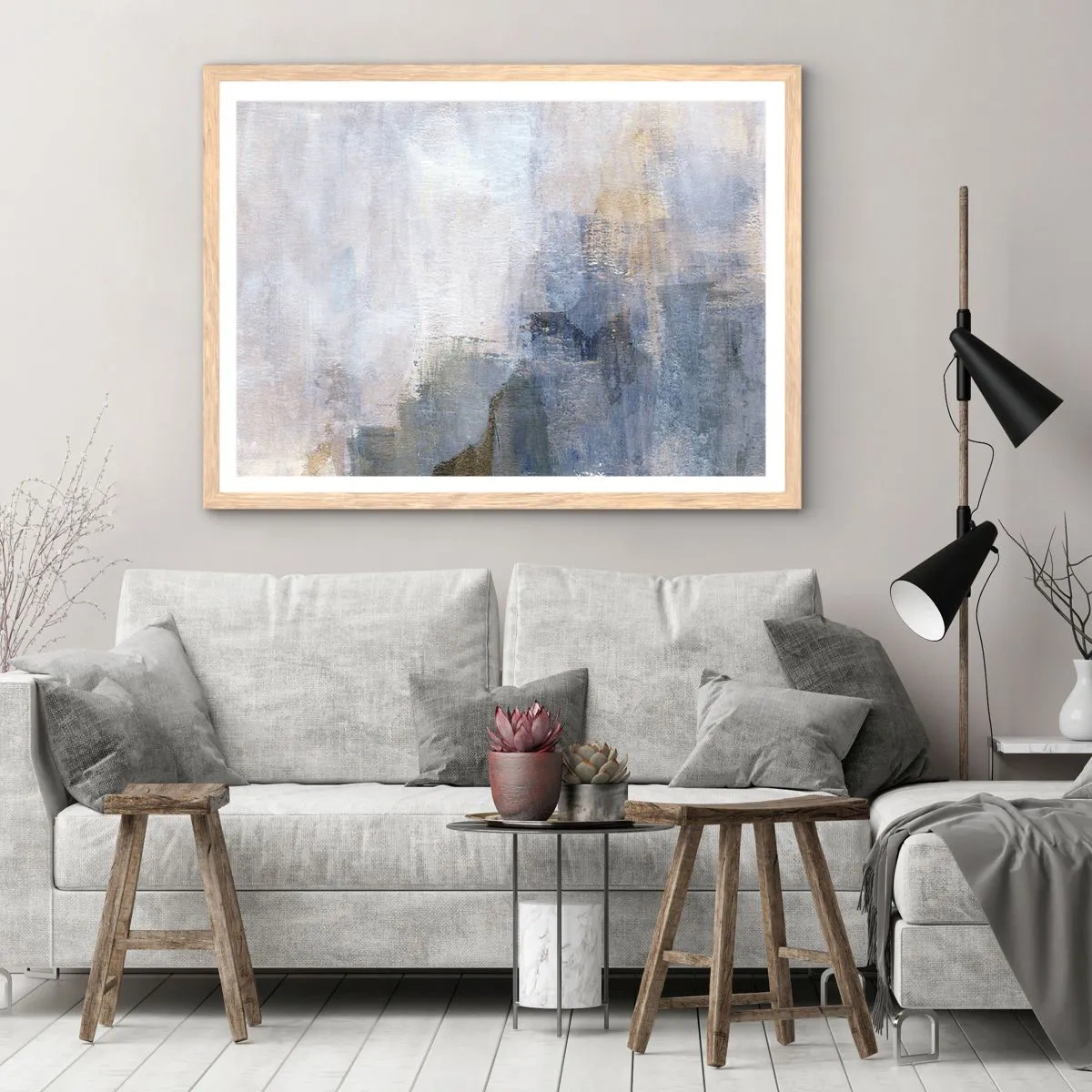 Poster in light oak frame - Tones and Chords of Colours - 40x30 cm