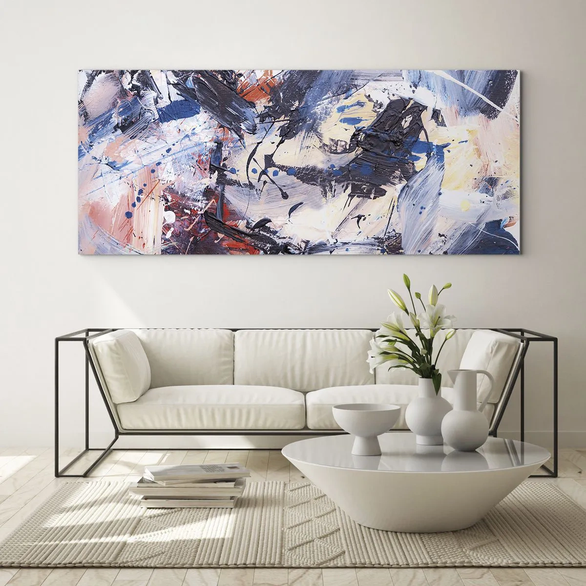 Glass picture - Crazy Dance of Abstraction - 140x50 cm