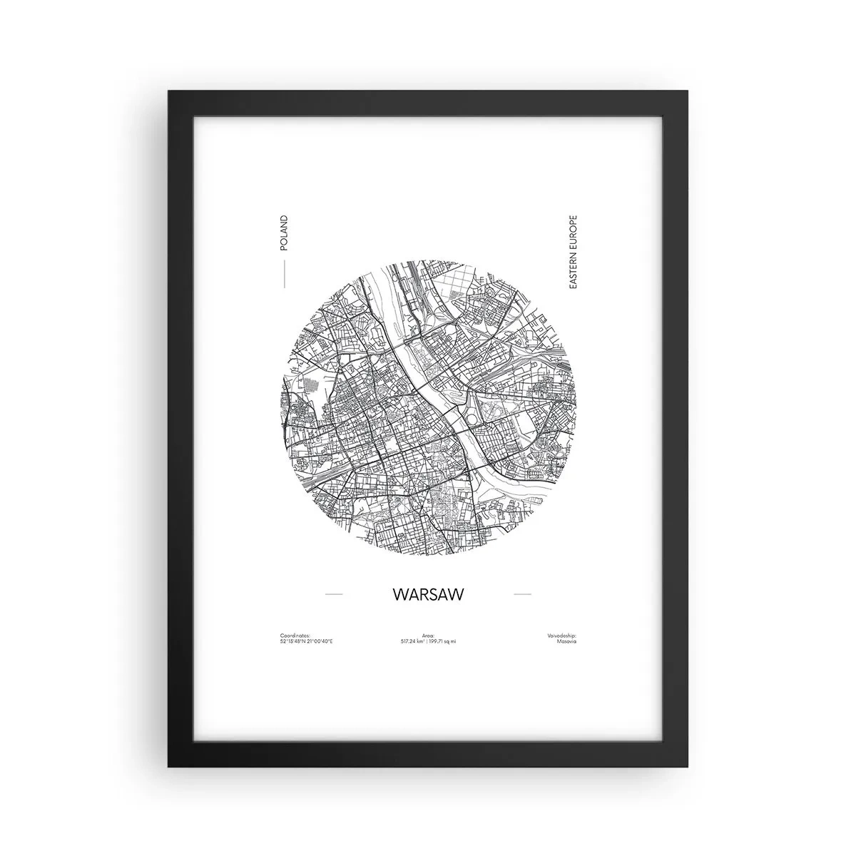 Poster in black frame - Anatomy of Warsaw - 30x40 cm