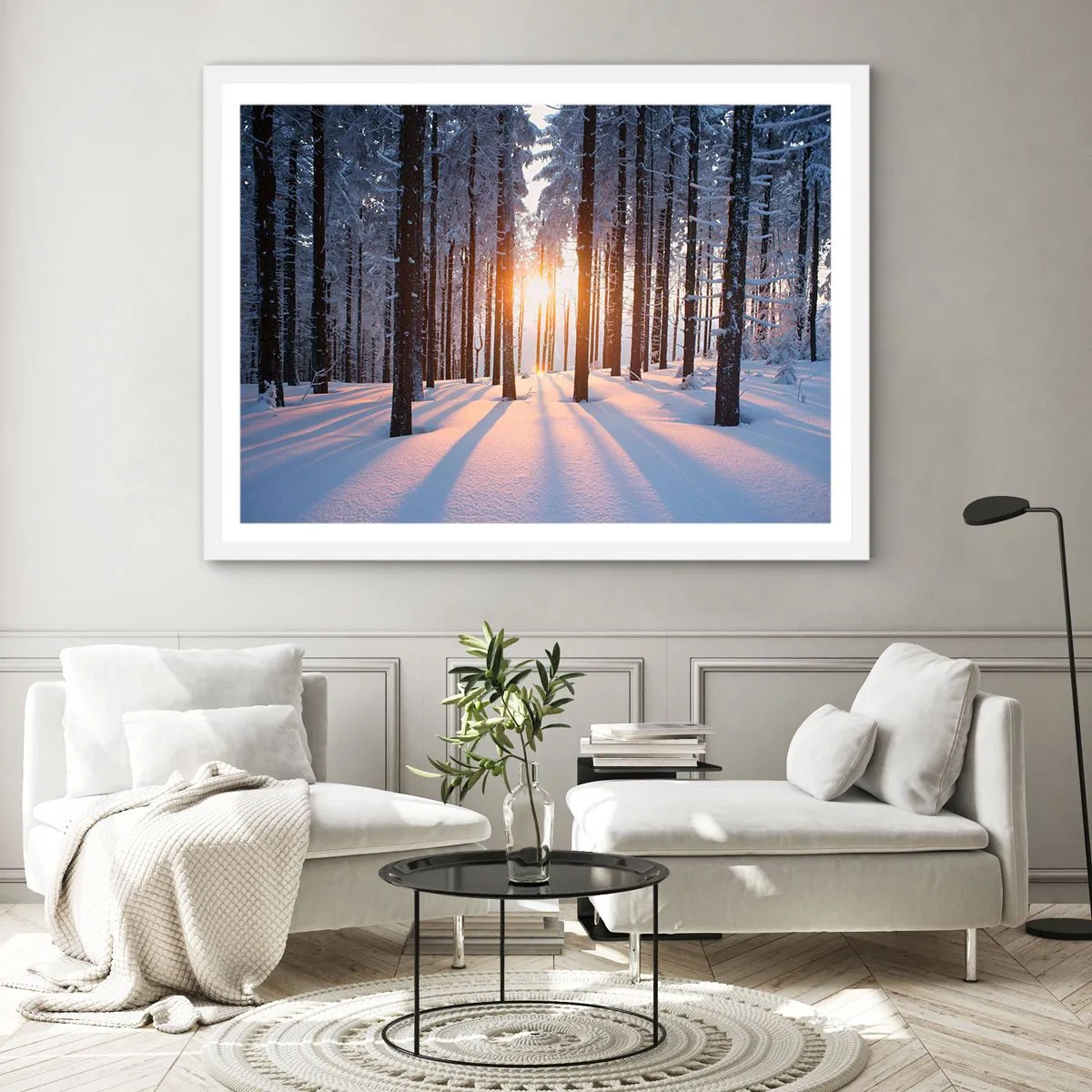 Poster in white frmae - Clearly Black on White - 50x40 cm