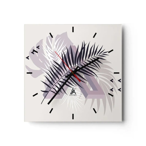Wall clock - Clock on glass - Shadow of a Shadow - 40x40 cm