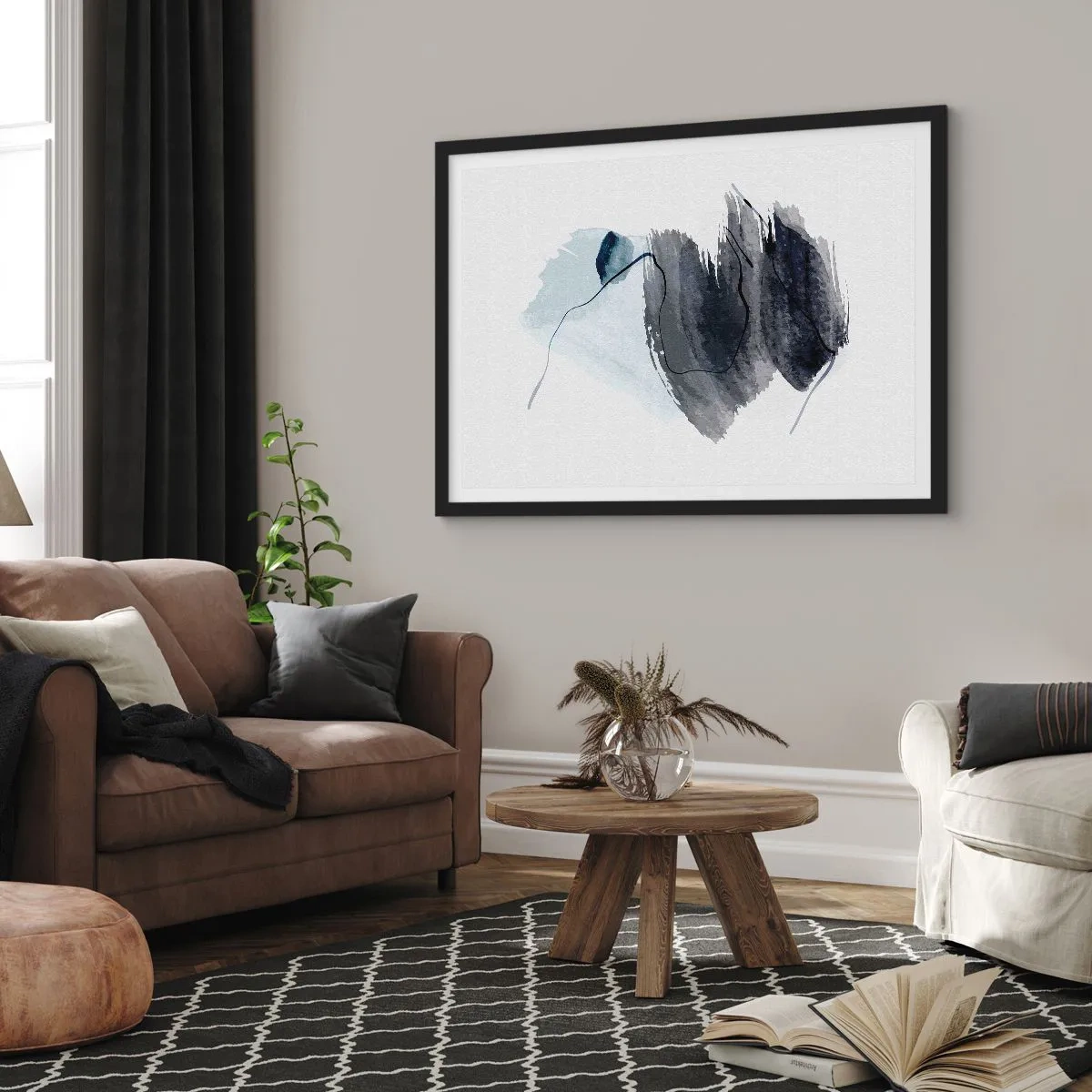 Poster in black frame - Intensity and Movement - 50x40 cm