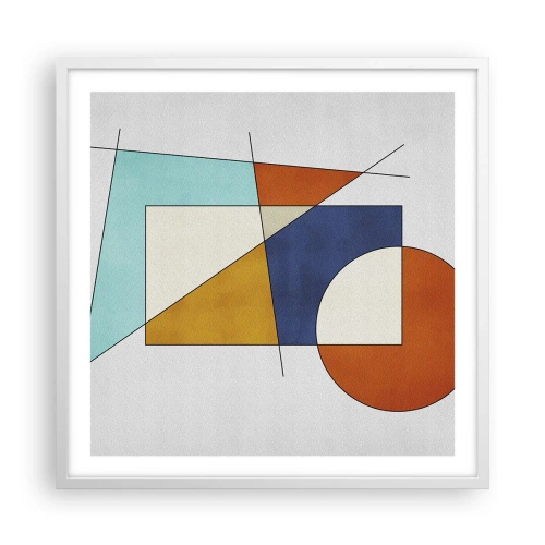 Poster in white frmae - Abstract: Modernist Fun - 60x60 cm