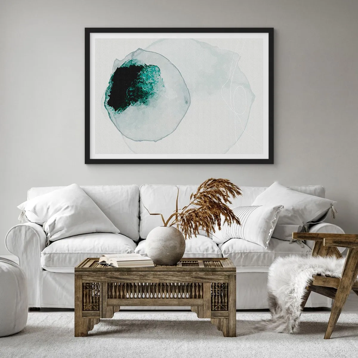 Poster in black frame - In a Waterdrop - 50x40 cm