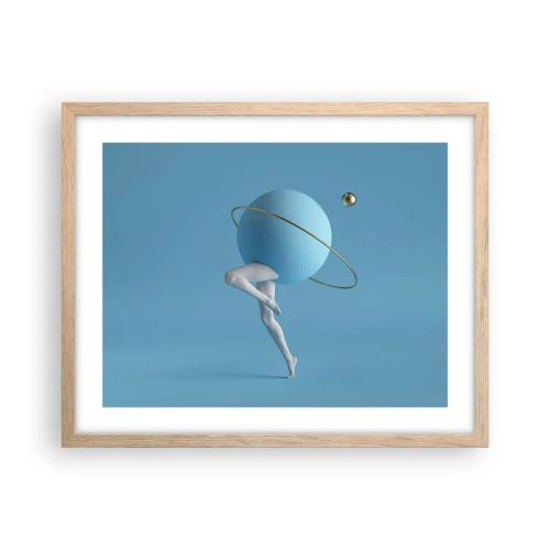 Poster in light oak frame - And Planets Are Going Crazy - 50x40 cm