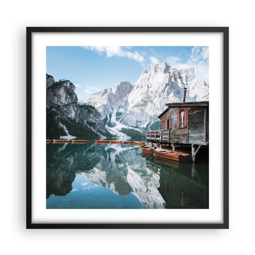 Poster in black frame - Crystal, Mountain Morning - 50x50 cm