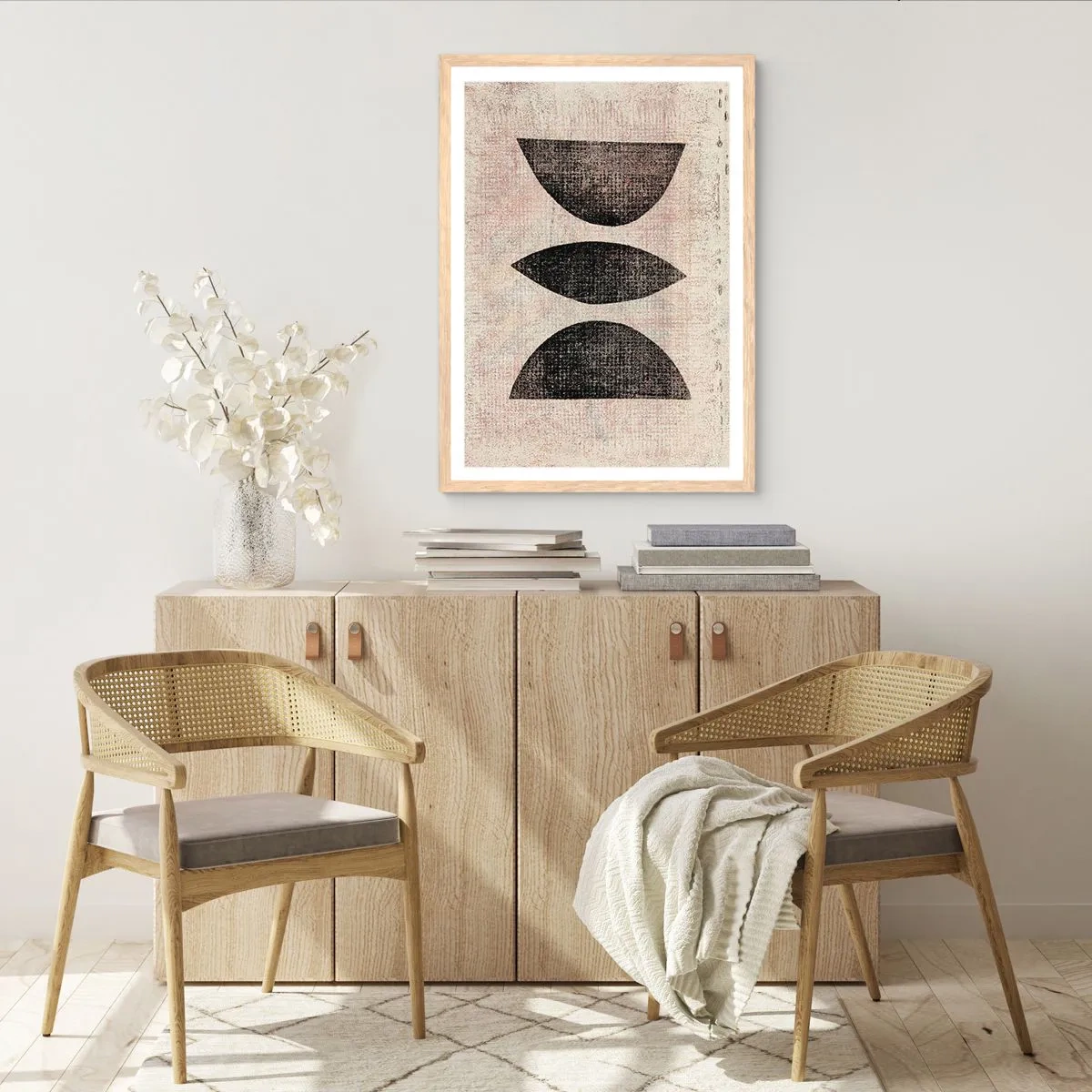 Poster in light oak frame - Ethnic Abstraction - 30x40 cm
