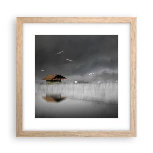 Poster in light oak frame - Shelter from the Rain - 30x30 cm