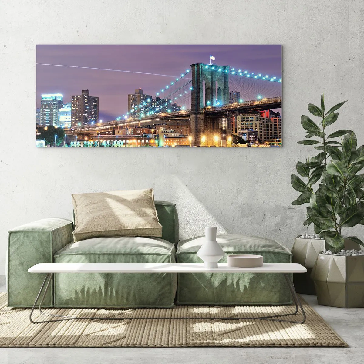 Glass picture - Brooklyn Bridge for Many Years Now - 160x50 cm