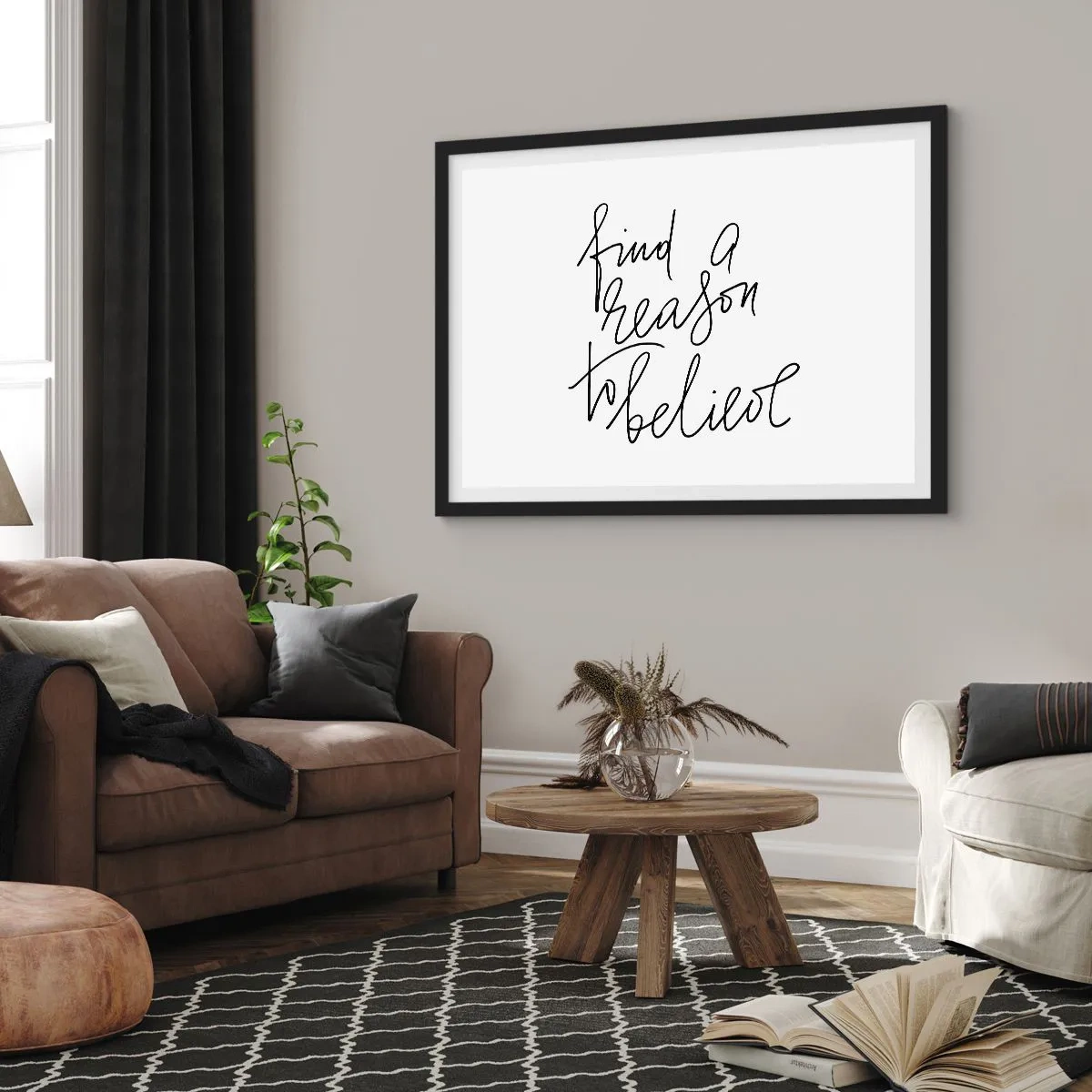 Poster in black frame - It Is Possible - 50x40 cm