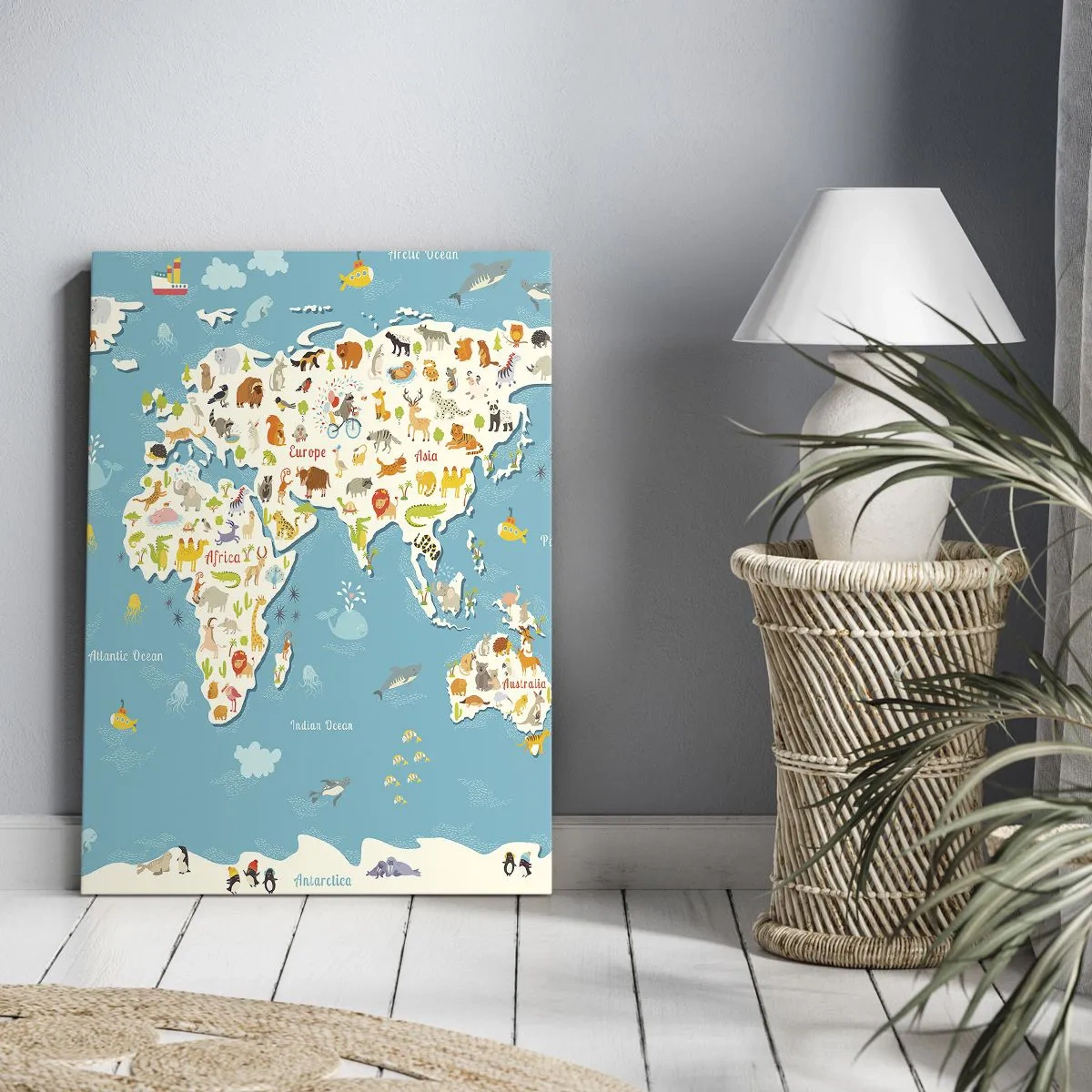 Canvas picture - I Love the Whole World - 45x80 cm