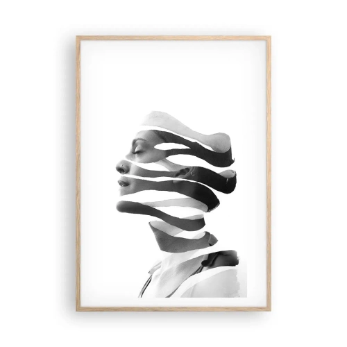 Poster in light oak frame - Surrealistic Portrait - 70x100 cm