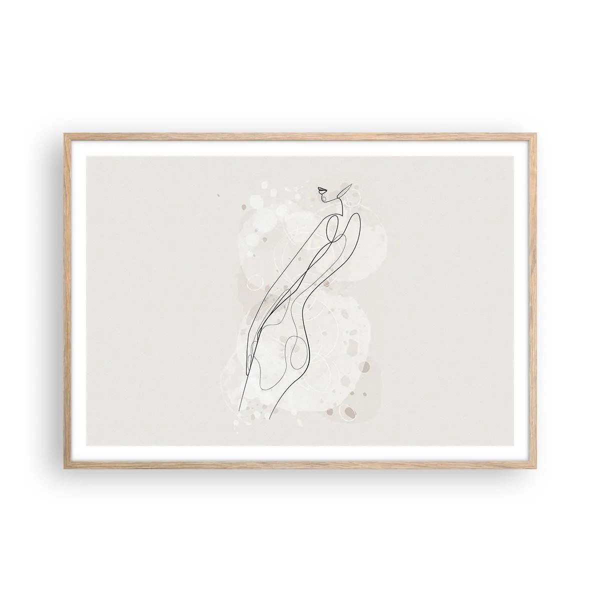 Poster in light oak frame - One Look Will Not Be Enough - 100x70 cm