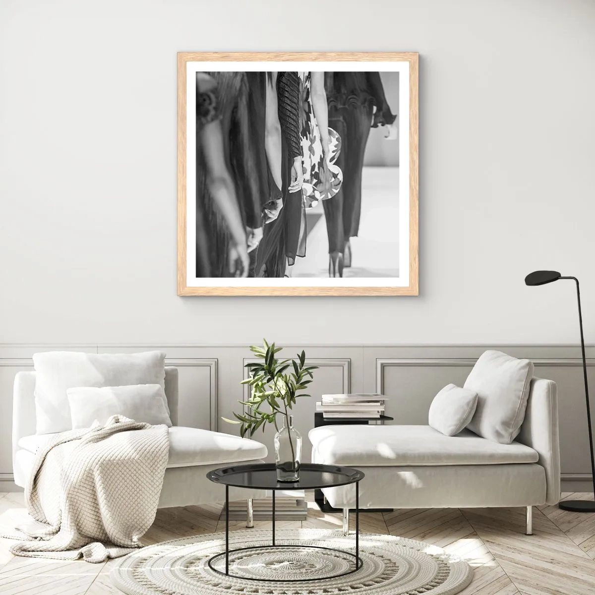 Poster in light oak frame - Stylish Parade - 30x30 cm