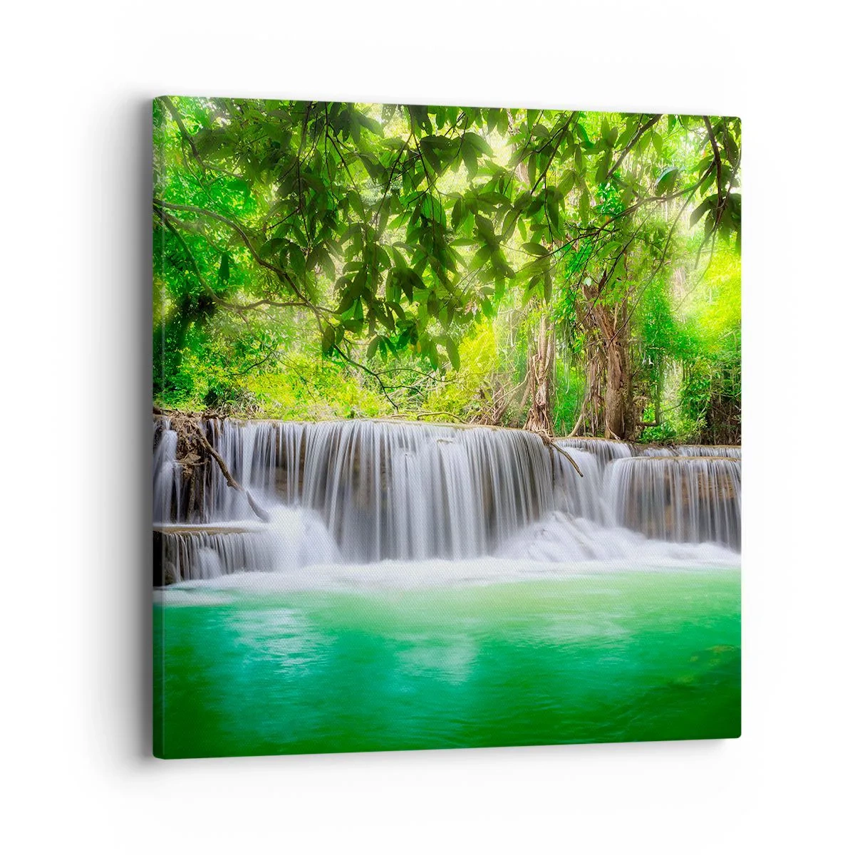Canvas picture - Cascade in Green - 40x40 cm