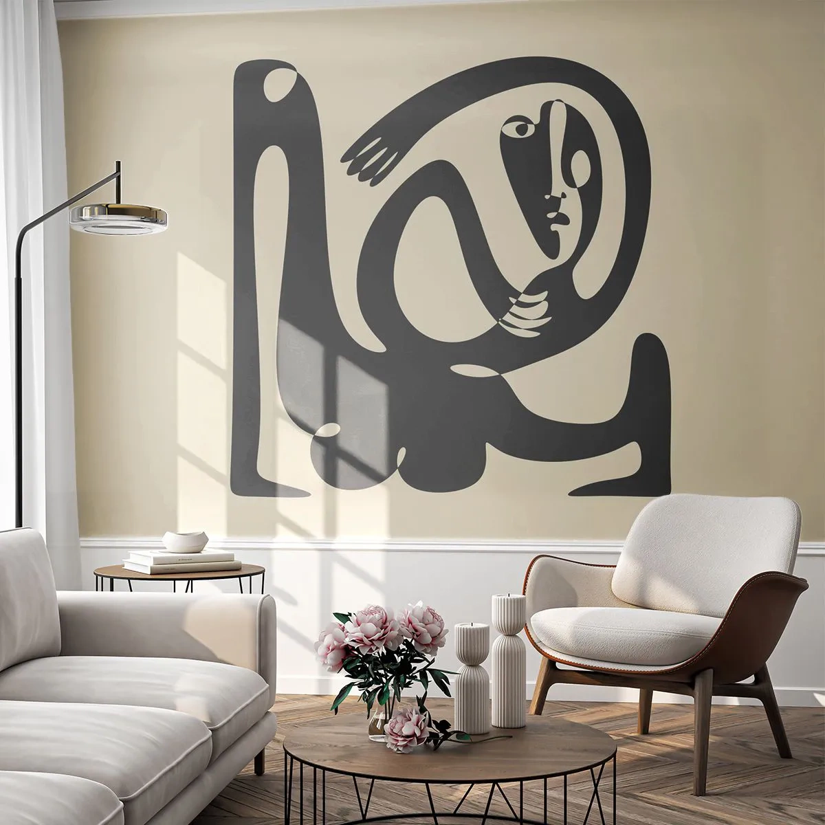 Self-Adhesive Photo Wallpaper Deluxe Sticker - Almost Picasso - Abstraction, Piece, Graphics - 500x350 cm