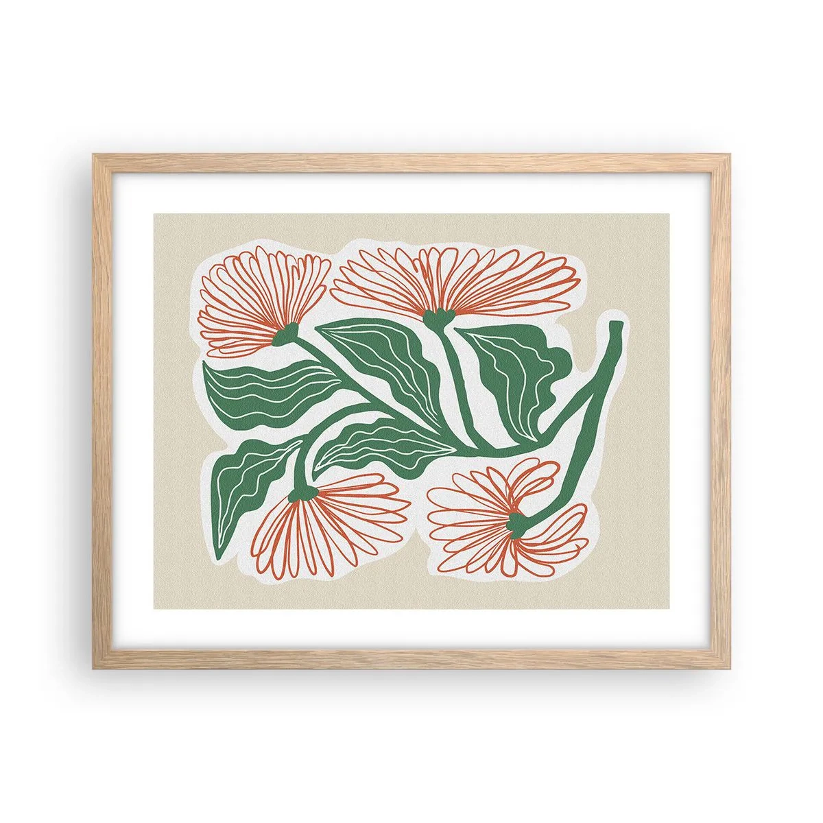 Poster in light oak frame - Folk and Modern - 50x40 cm