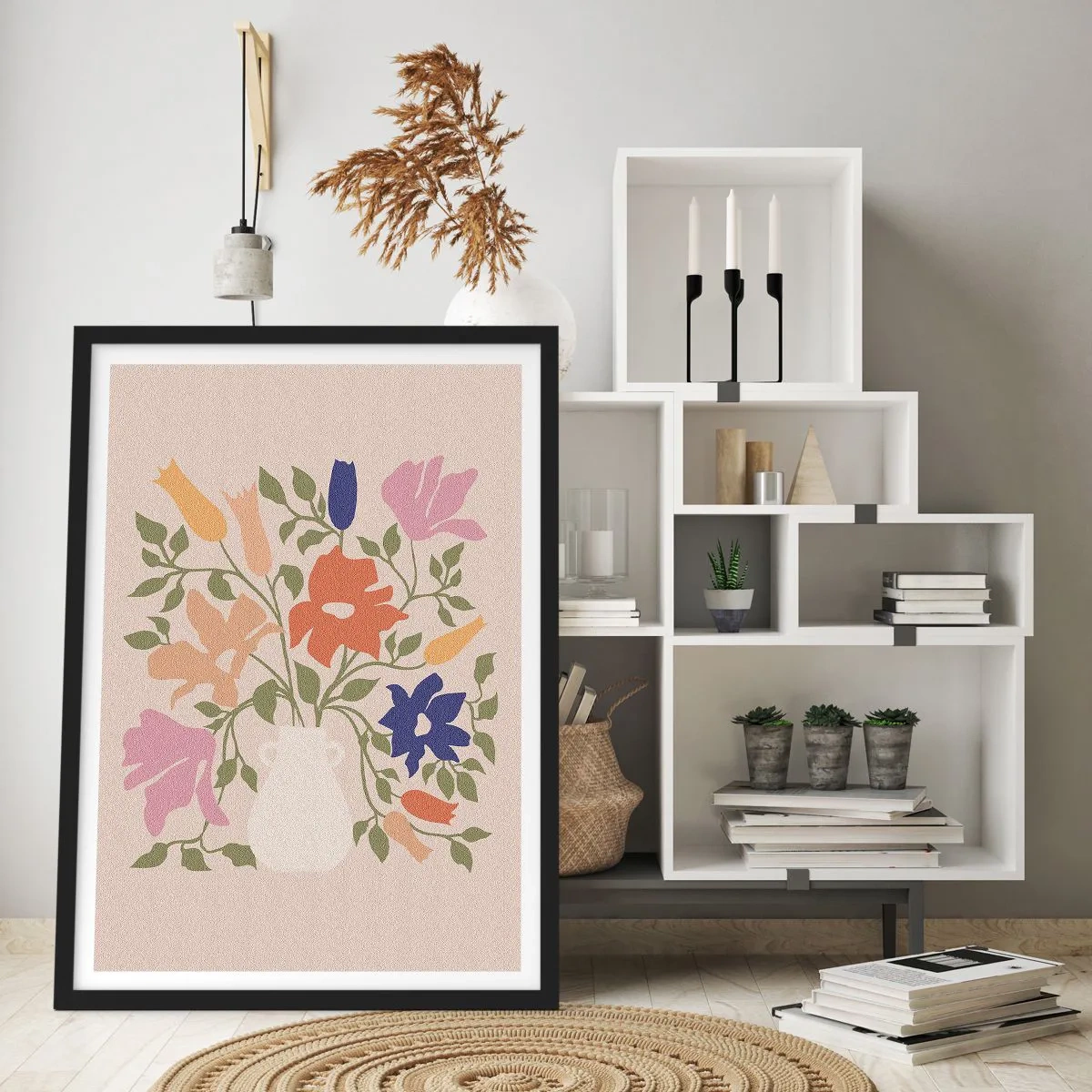 Poster in black frame - Delicate Bouquet - 30x40 cm