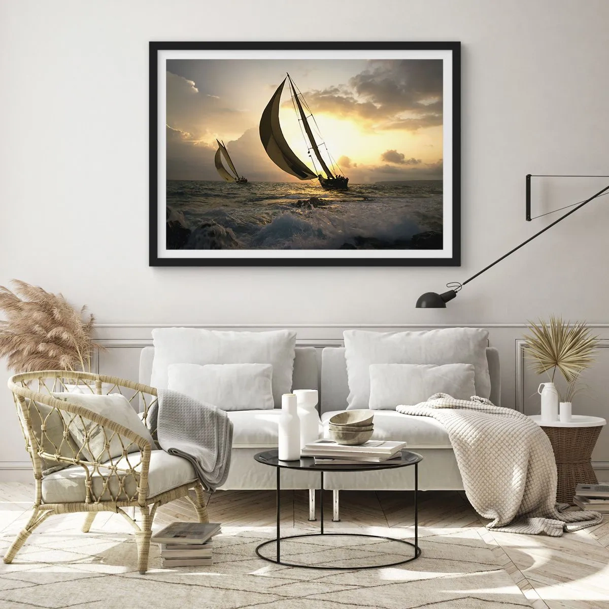 Poster in black frame - With and against the Wind - 100x70 cm