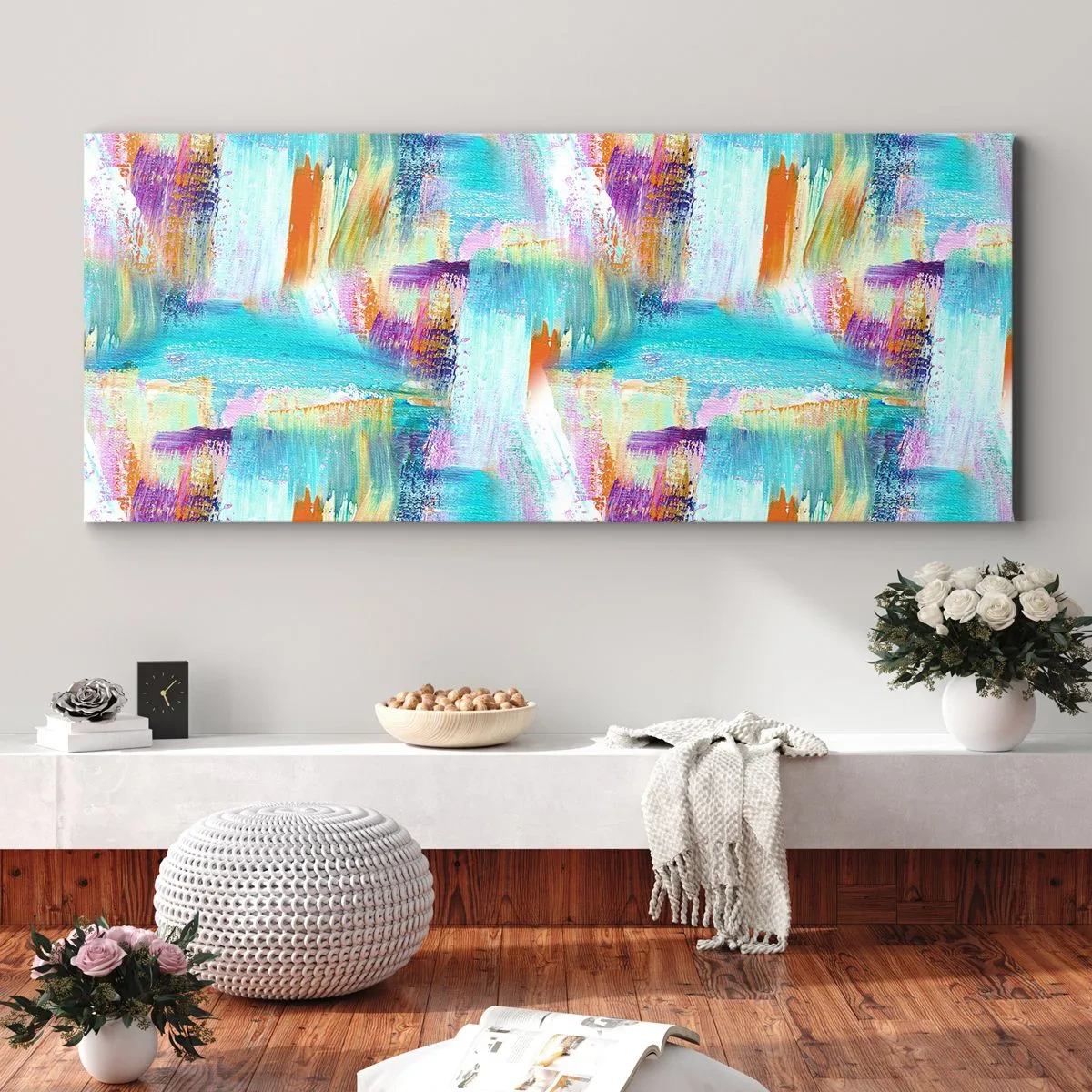 Canvas picture - Cheerfully Interwoven - 140x50 cm