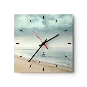 Wall clock - Clock on glass - In Search of Quiet - 40x40 cm