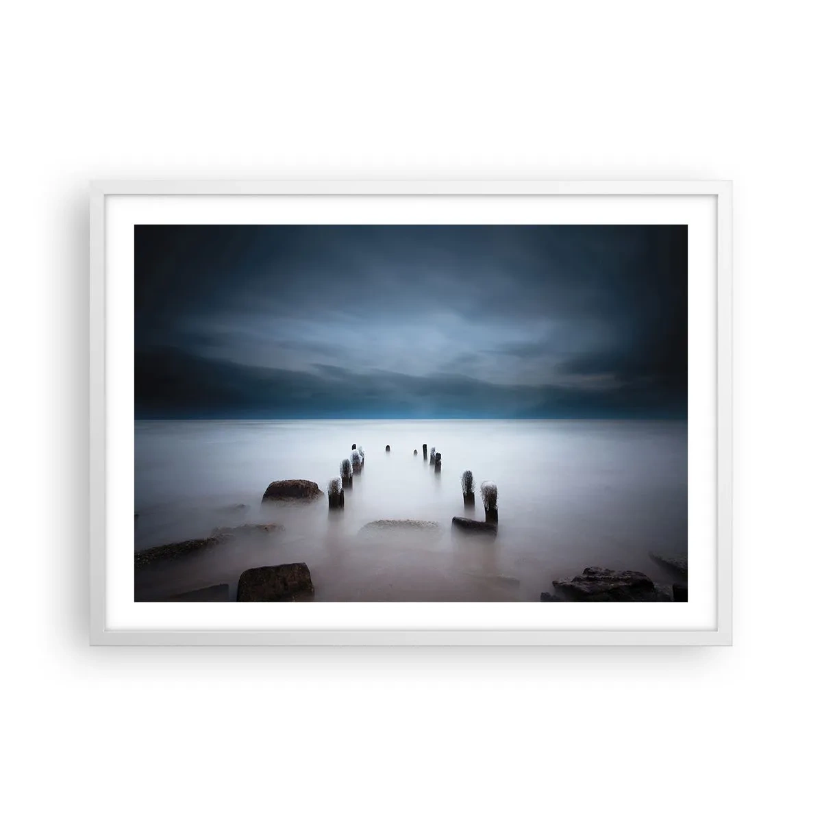Poster in white frmae - Pensive Lake - 70x50 cm
