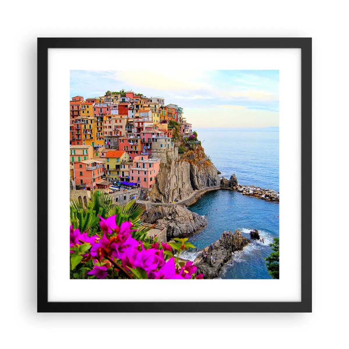 Poster in black frame - Laughing City - 40x40 cm