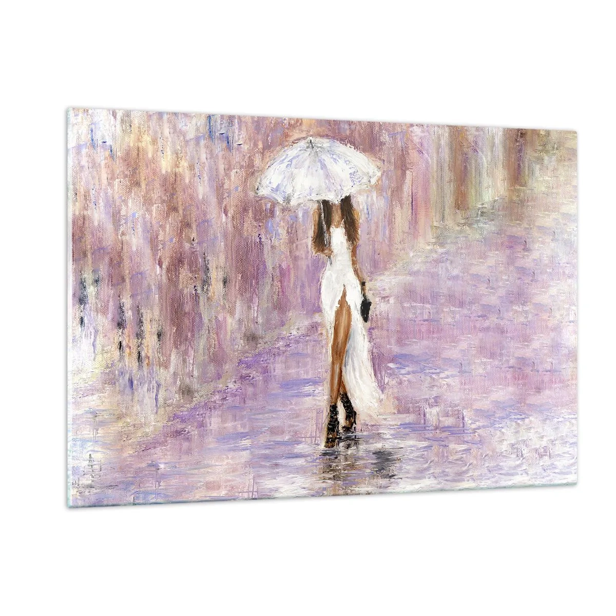 Glass picture - In Liliac Rain - 120x80 cm