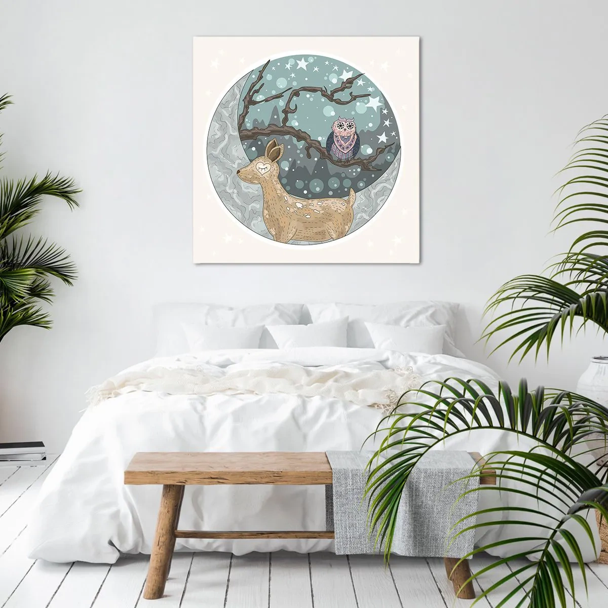Canvas picture - Fairytale Night in a Forest - 30x30 cm