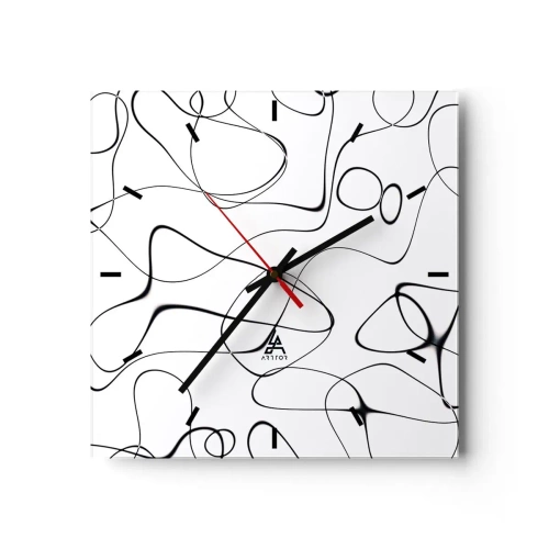 Wall clock - Clock on glass - Life Paths, Trails of Fortune - 30x30 cm