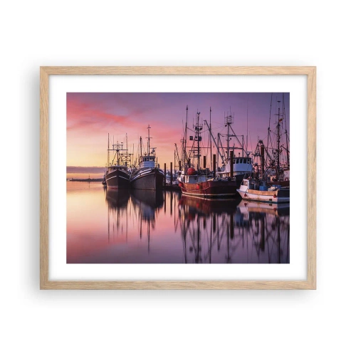 Poster in light oak frame - Before Dawn - 50x40 cm