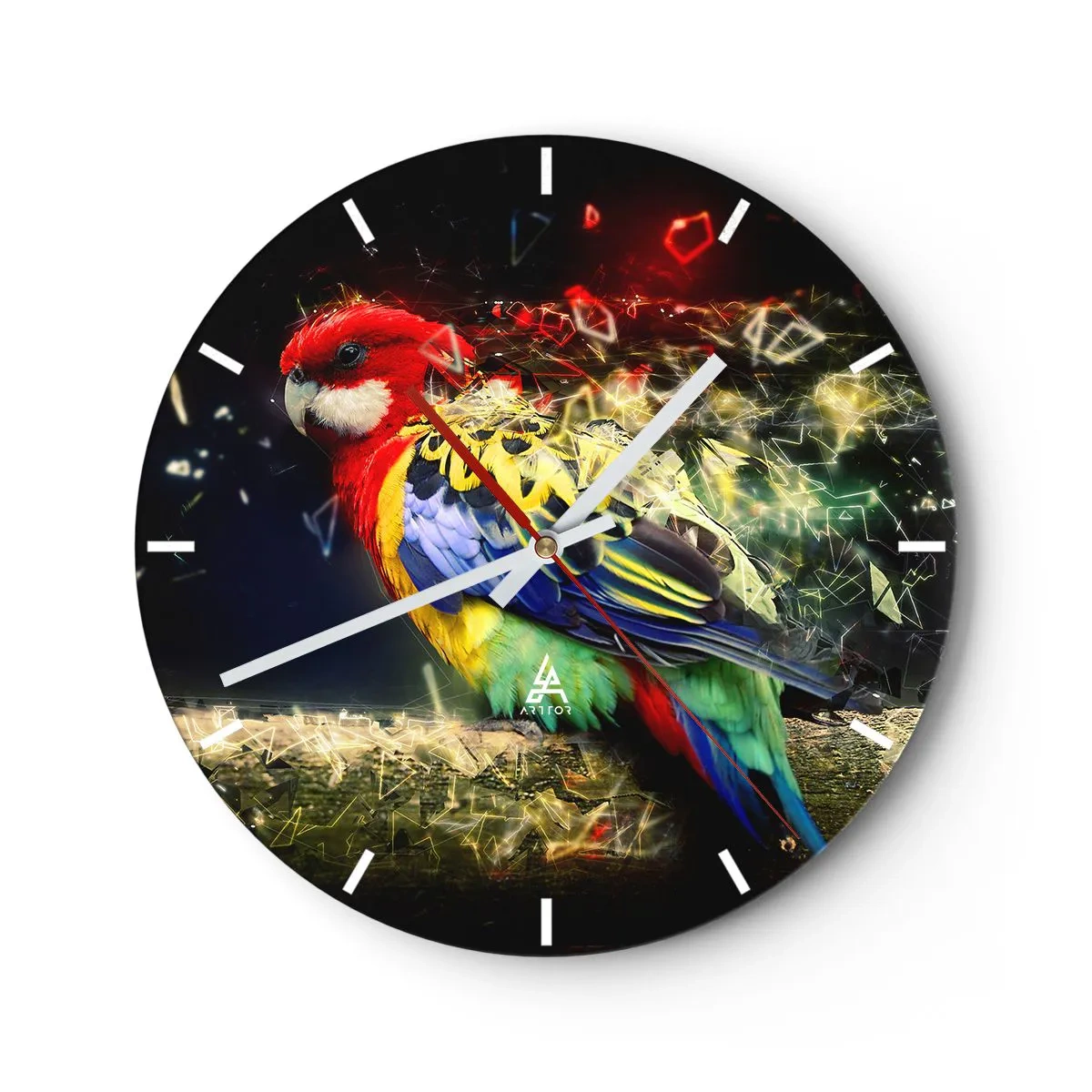 Wall clock - Clock on glass - Messenger of Light - 40x40 cm