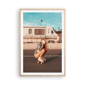 Poster in light oak frame - Smile, Please! - 61x91 cm