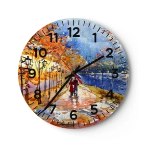 Wall clock - Clock on glass - Together to the Limit of Time  - 30x30 cm