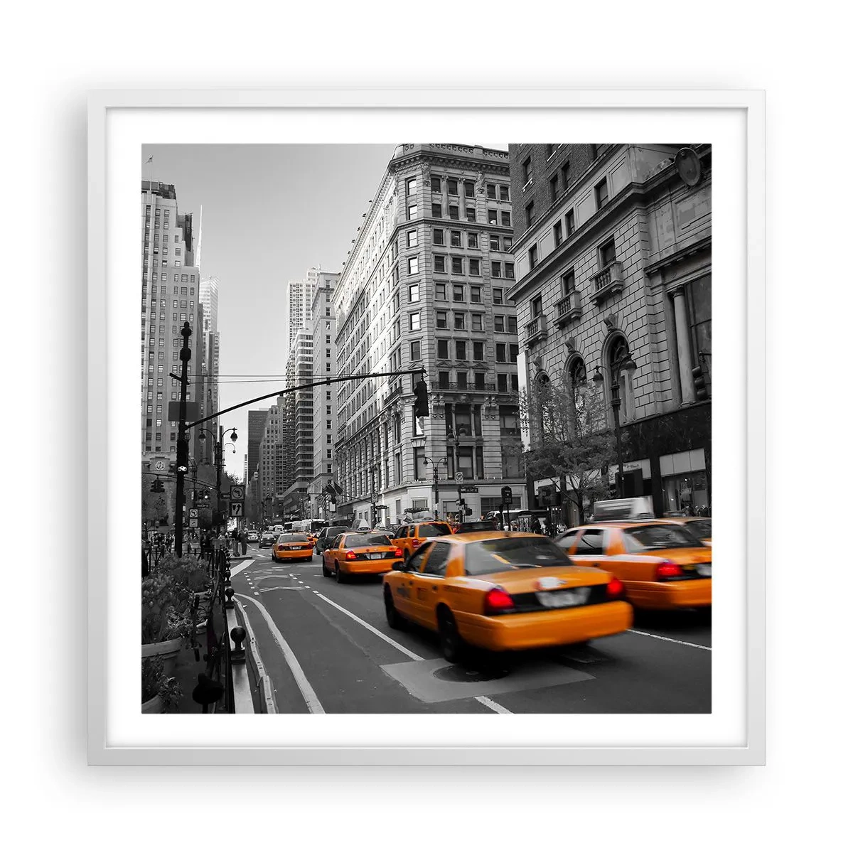 Poster in white frmae - Suns of a Big City - 60x60 cm
